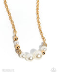 Paparazzi Owning The Room Pearl Necklace - Gold