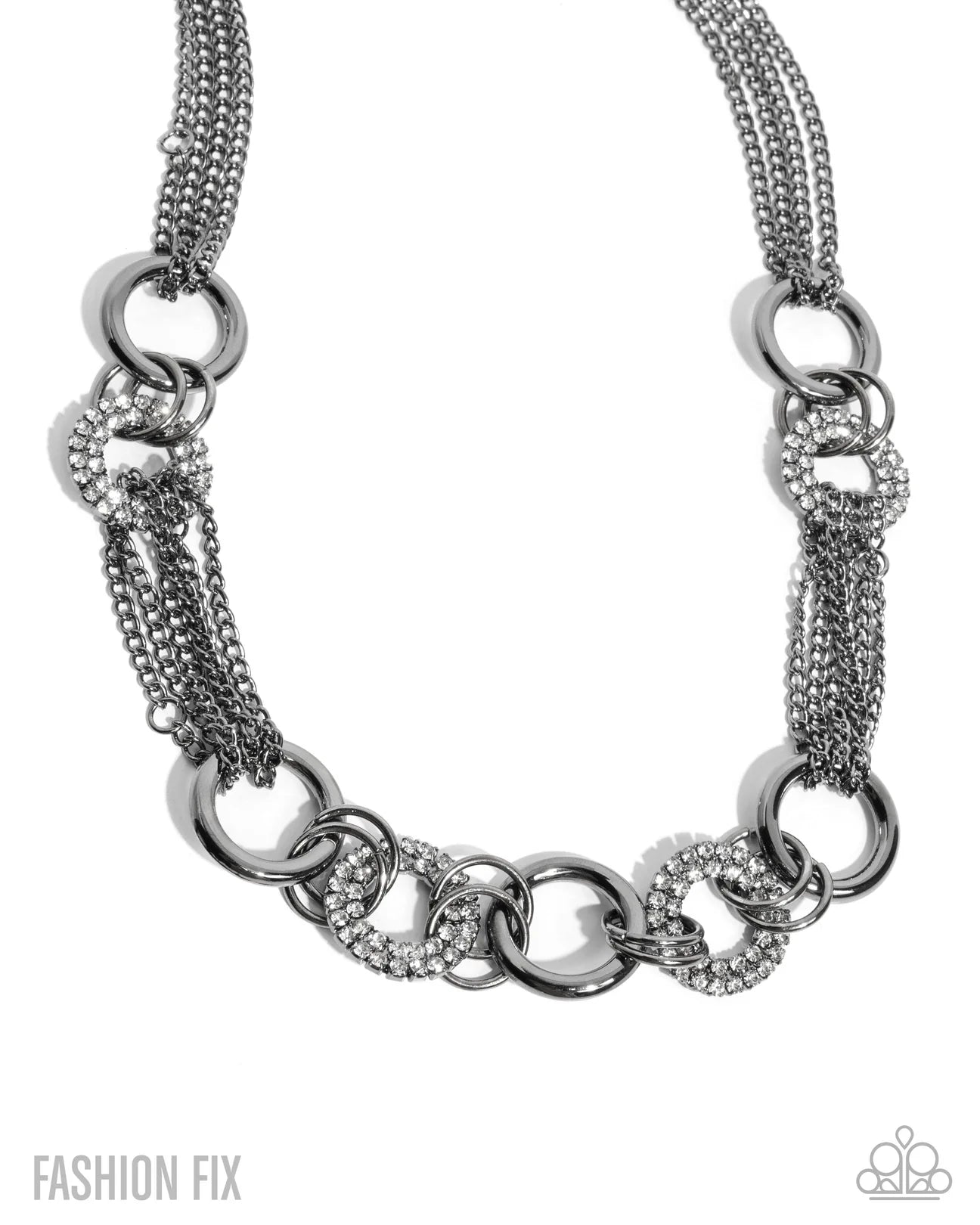 Paparazzi Necklace ~ Defiant Dazzle - Black