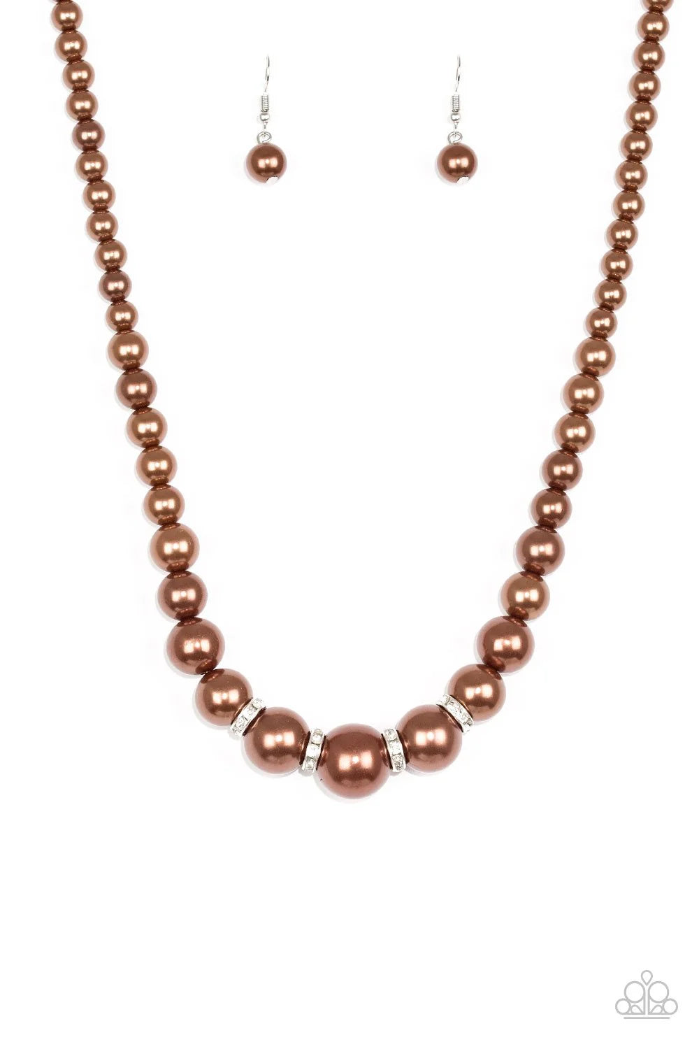 Paparazzi Necklace ~ Party Pearls - Brown