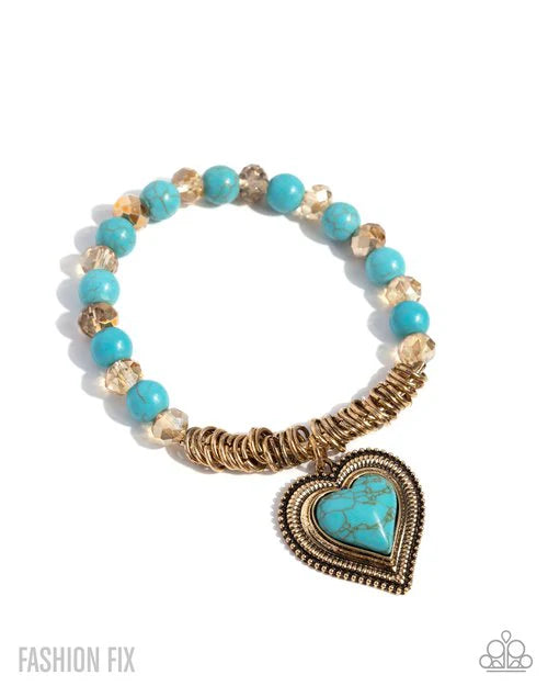Paparazzi Bracelet ~ Horseshoe Heartthrob - Gold